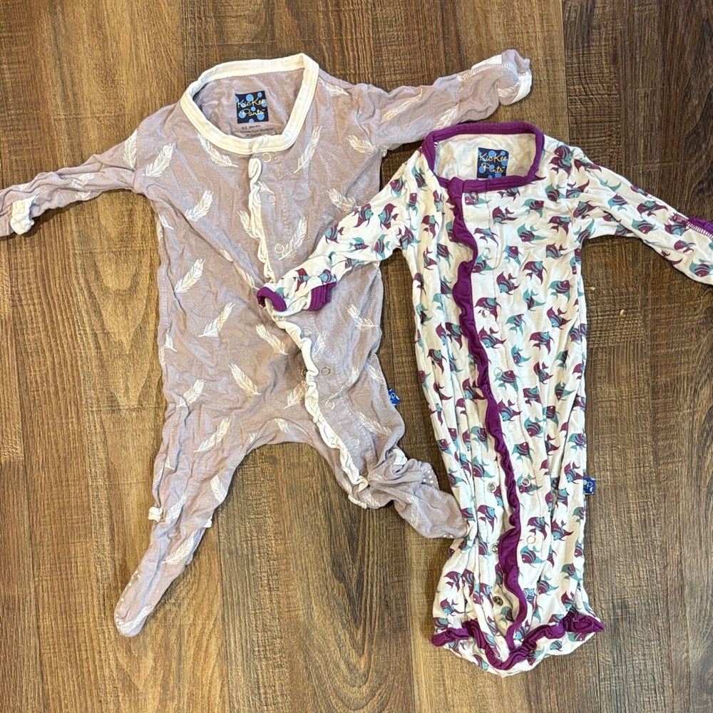 Kickee Pants NB and 0-3 pajamas